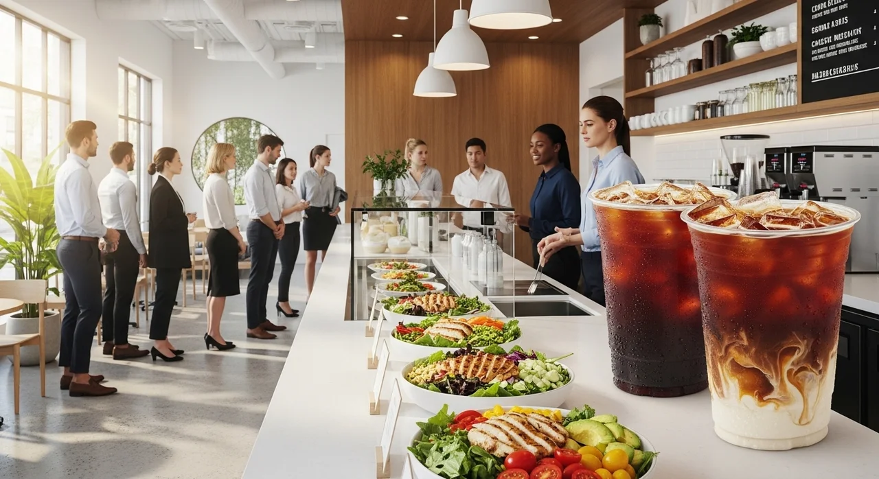 오피스 상권의 소비 트렌드: 테이크아웃 커피와 간편 건강식