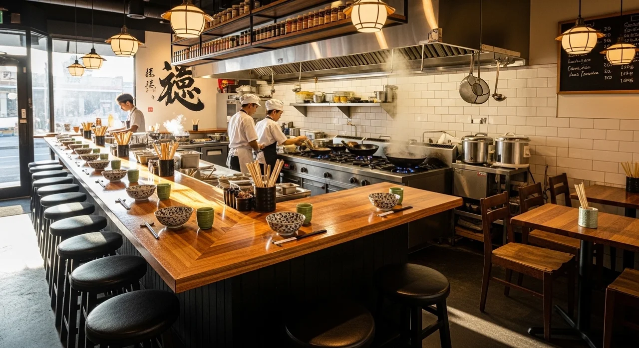 깔끔한 인테리어와 혼밥에 최적화된 매장 분위기