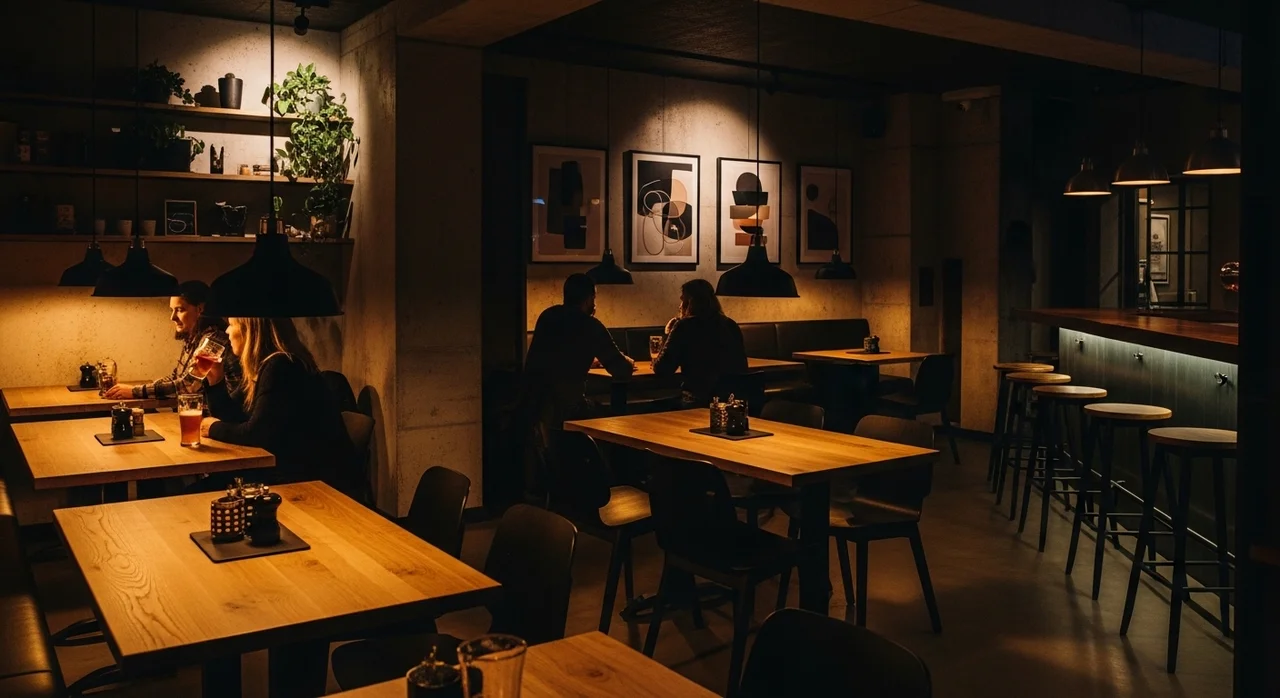 고객을 이끄는 인테리어: 노출 콘크리트와 블랙&화이트