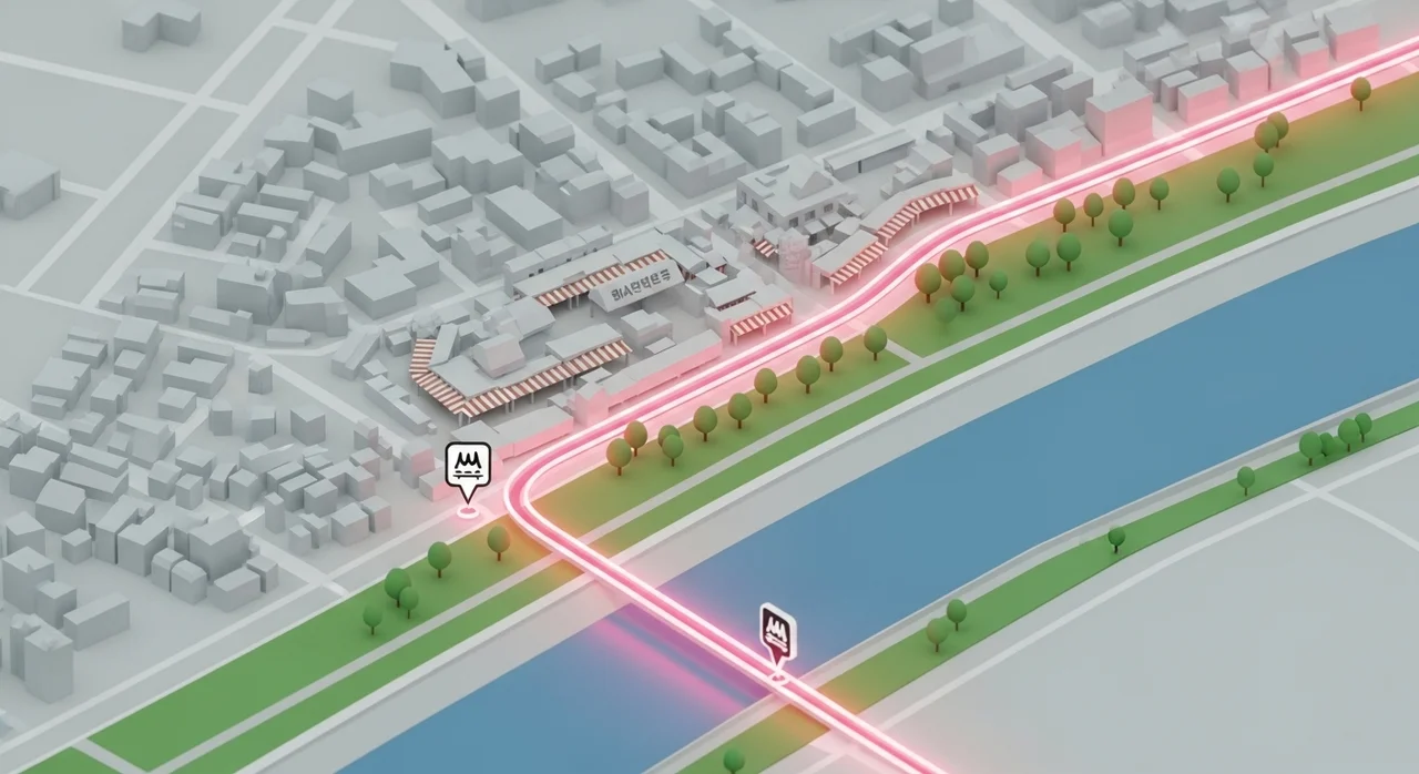 방문객이 이동하는 3대 핵심 루트