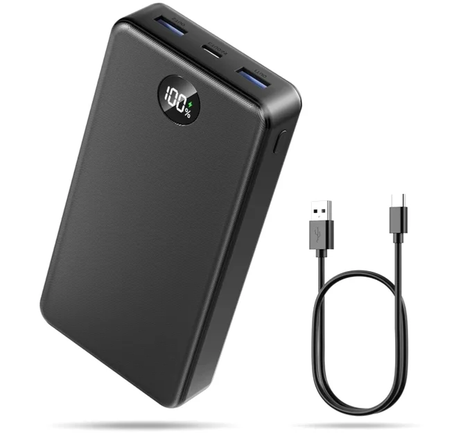 UOOFON 고속충전 대용량 보조배터리 30000mAh PD 22.5W QC3.0 잔량표시 멀티단자 + 20W C타입 케이블