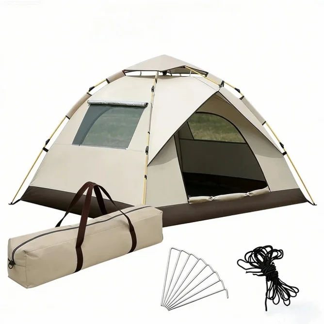 자외선차단 원터치 자동 텐트 2-4인 가족 캠핑 그늘막 텐트 초간편 설치
