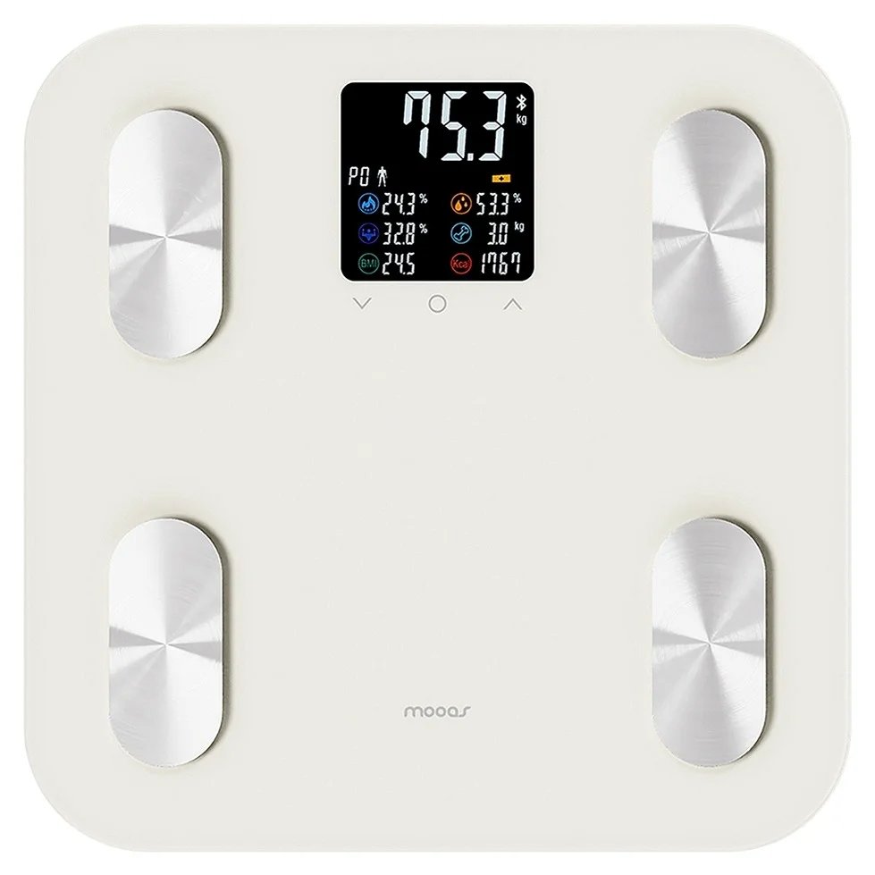 무아스 스마트 헬스케어 LCD 체지방 체중계 프로, MBCS5, 아이보리, 1개