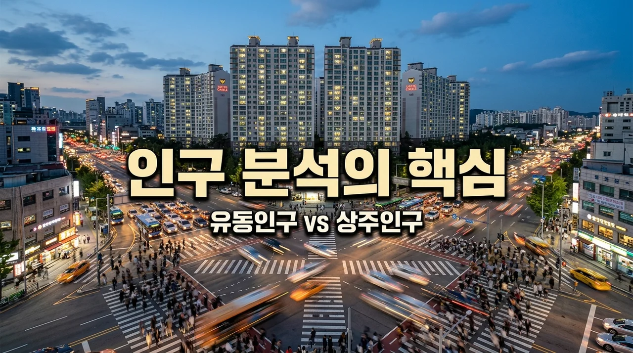상권분석 기초: 유동인구와 상주인구 차이 완벽 정리 (2026 가이드)