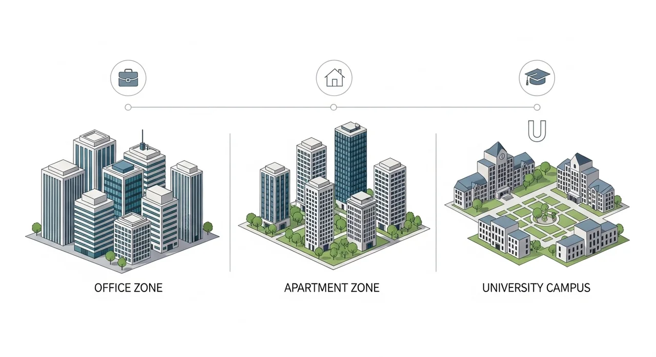한눈에 보는 주요 상권별 특징 비교