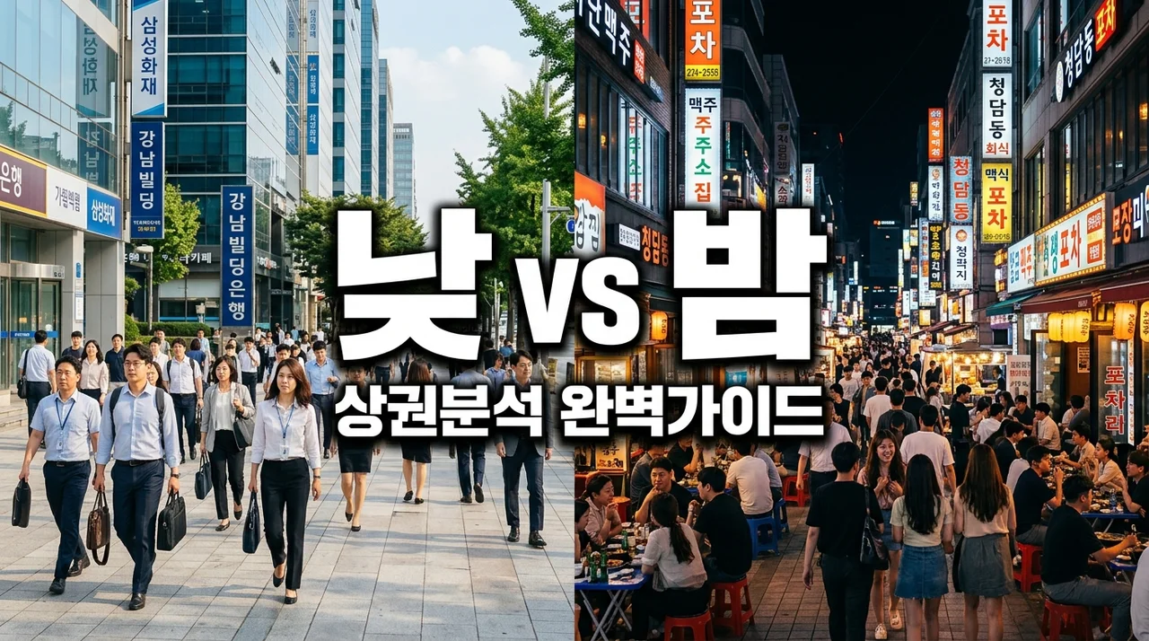상권분석 기초: 낮 상권 vs 밤 상권 차이점과 업종별 필승 전략
