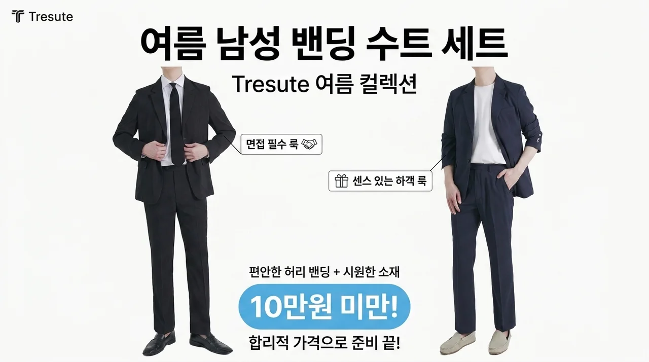 트러수트 여름 남자 밴딩 정장, 10만원 미만으로 면접부터 하객룩까지 끝!