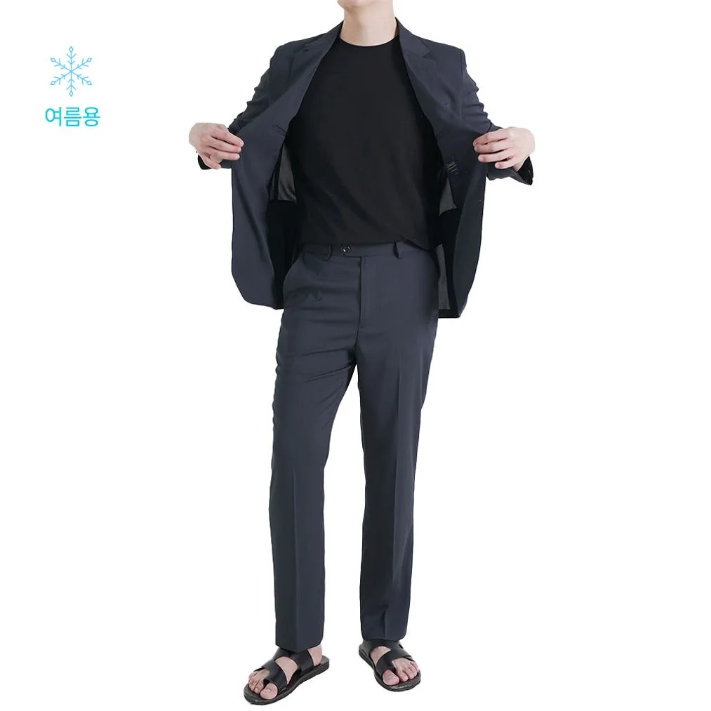 트러수트 여름 남자 밴딩 정장 세트 단체 면접 수트 봄 가을 결혼식 하객룩 상세 이미지 6