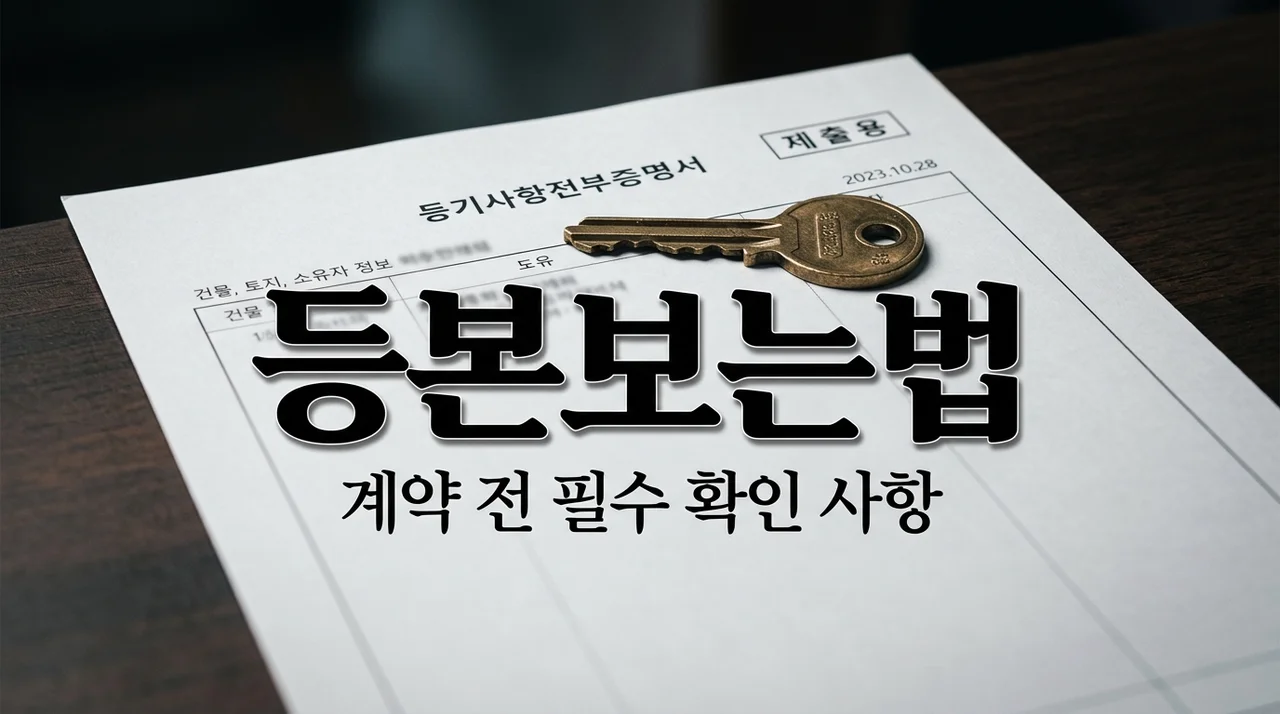 계약 전 반드시 확인할 등기부등본 보는 법 세 가지 핵심 요약