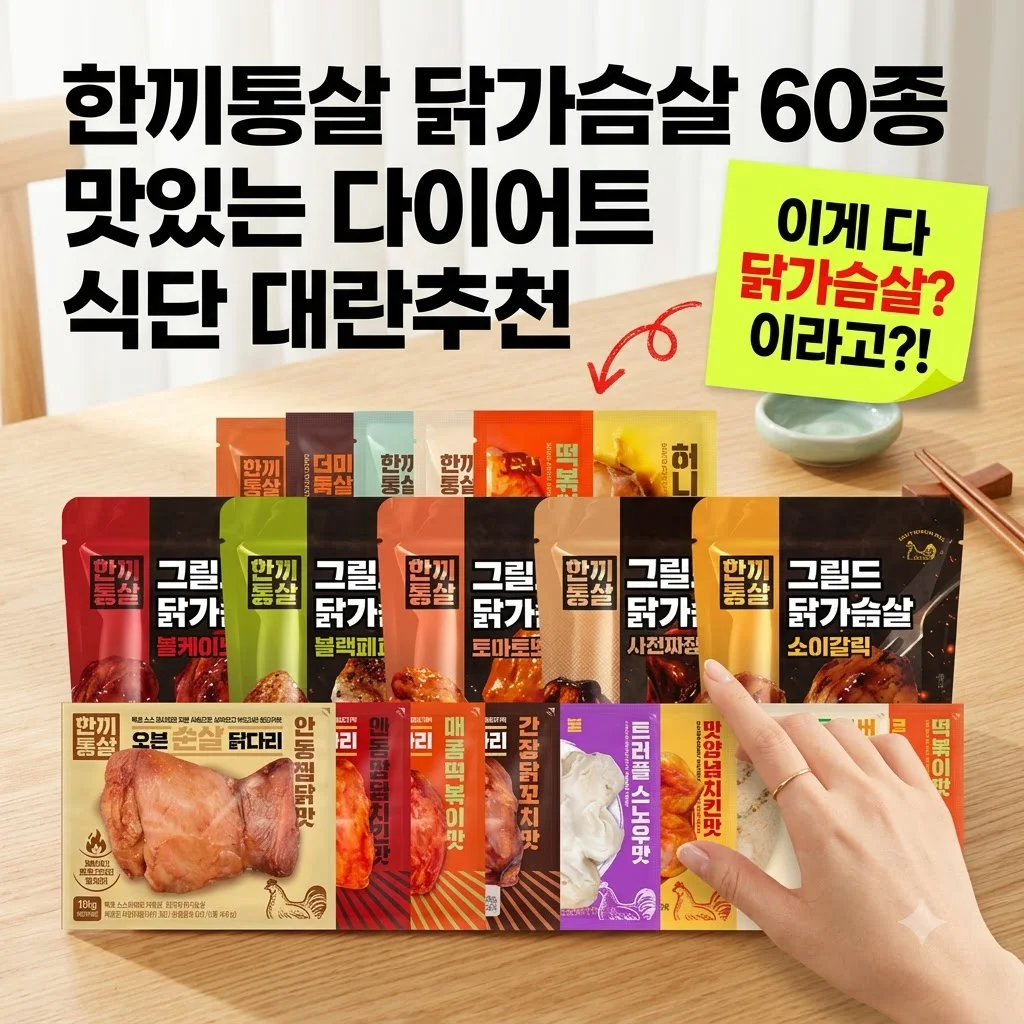 한끼통살 닭가슴살 60종 맛있는 다이어트 식단 대란 추천