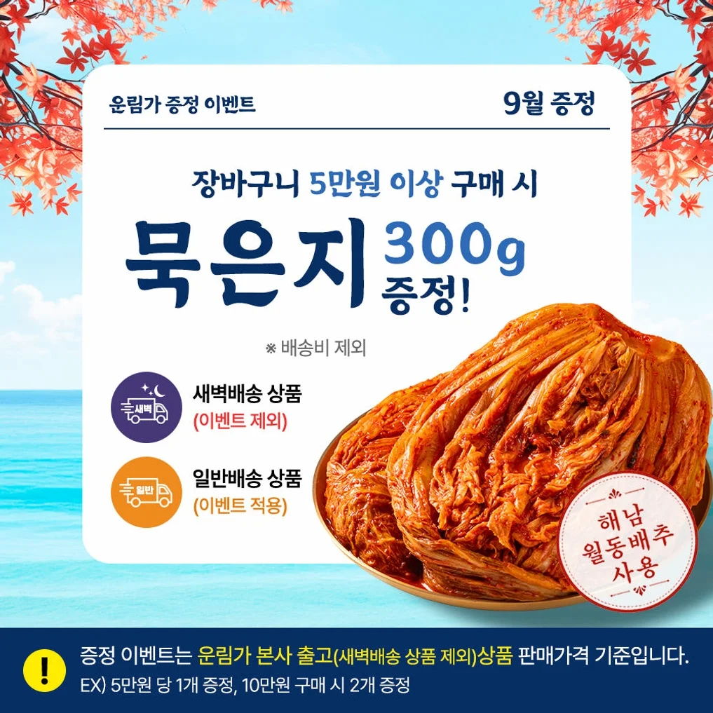 운림가 55년전통 국산 전라도 포기 김장 배추 김치 2kg 주문 [원산지:국산] 상세 이미지 1