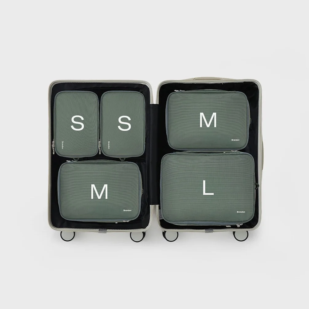 브랜든 여행 압축 파우치 세트 S+S+M+M+L 캐리어 정리백 상세 이미지 2