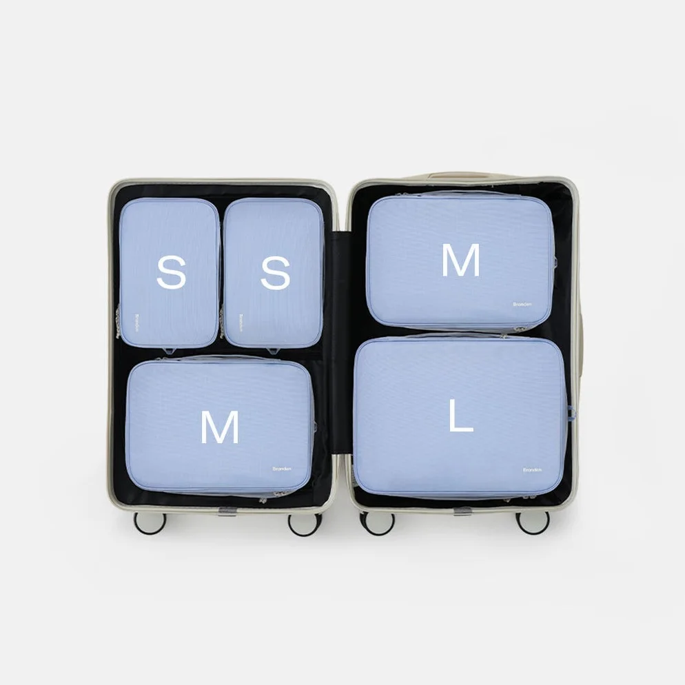 브랜든 여행 압축 파우치 세트 S+S+M+M+L 캐리어 정리백 상세 이미지 4