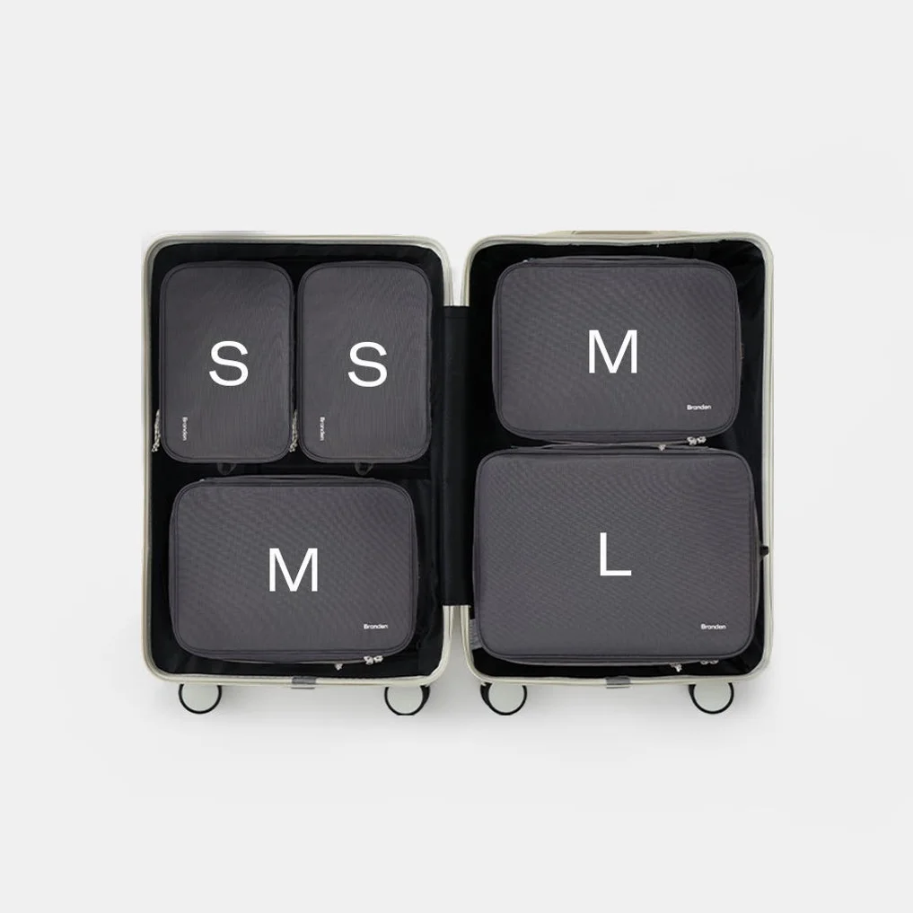 브랜든 여행 압축 파우치 세트 S+S+M+M+L 캐리어 정리백 상세 이미지 5